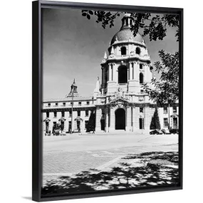 "1930's City Hall Building Pasadena California USA" Black Float Frame Canvas Art