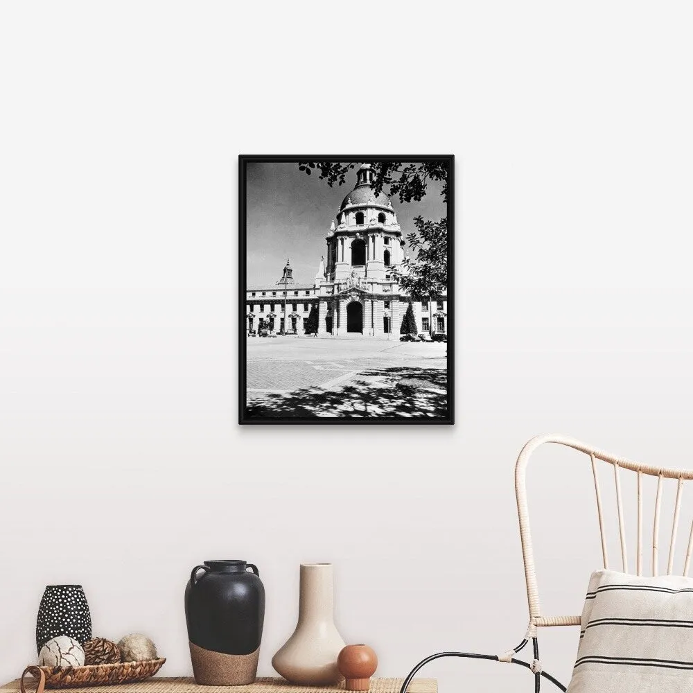 "1930's City Hall Building Pasadena California USA" Black Float Frame Canvas Art