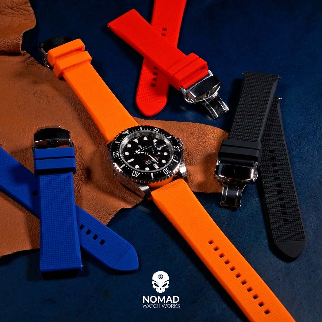 Silicone Rubber Strap w/ Butterfly Clasp in Orange