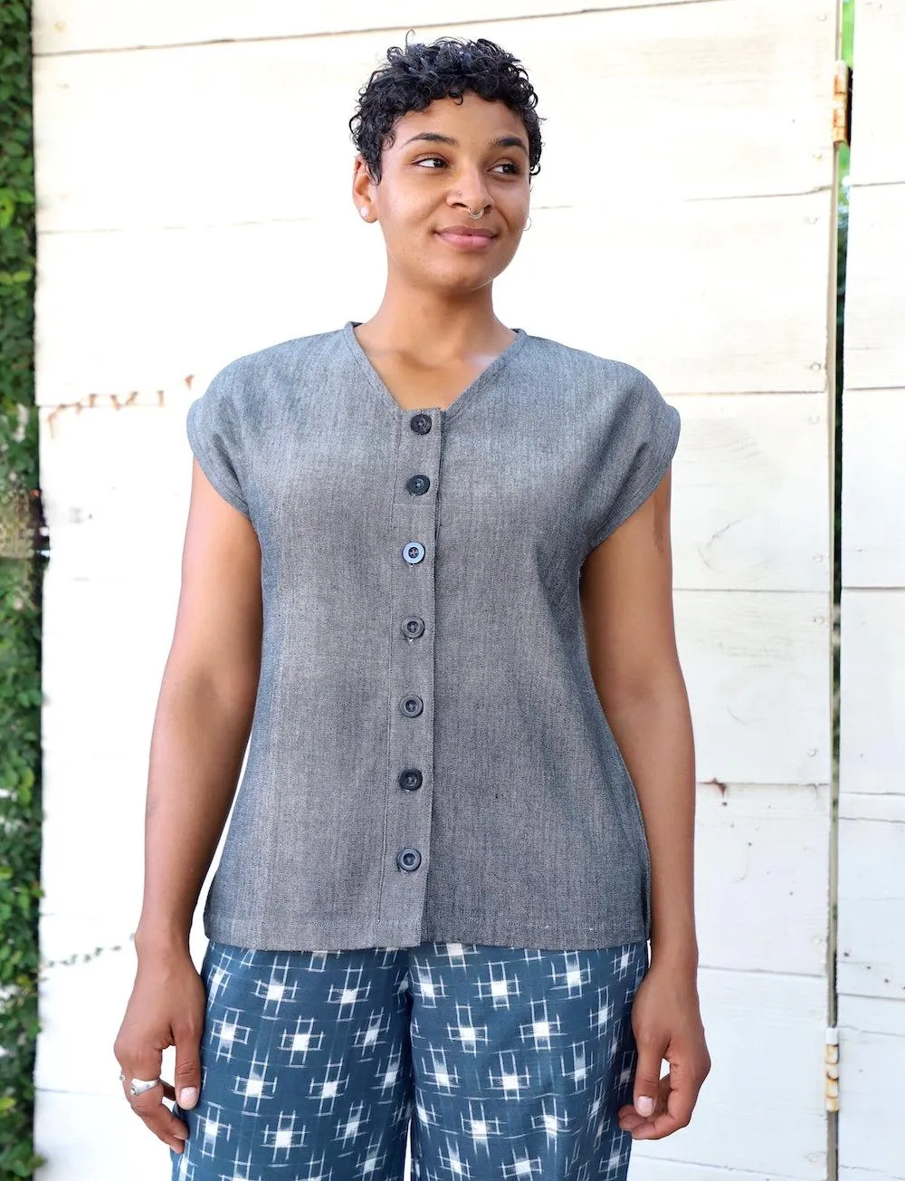 Stone Gray Button Shirt