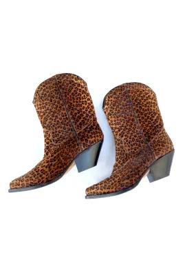 Vintage: Buttero Leopard Print Cowgirl Boots