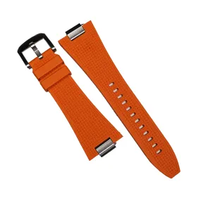 Waffle FKM Rubber Strap in Orange for Tissot PRX